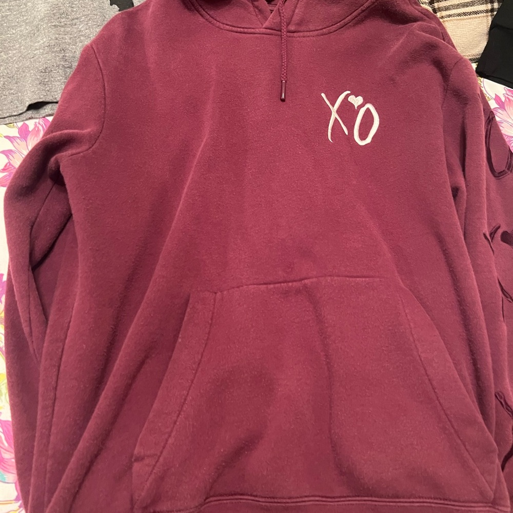 Burgundy Hoodie with XO Logo